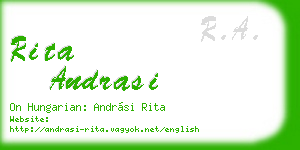 rita andrasi business card
